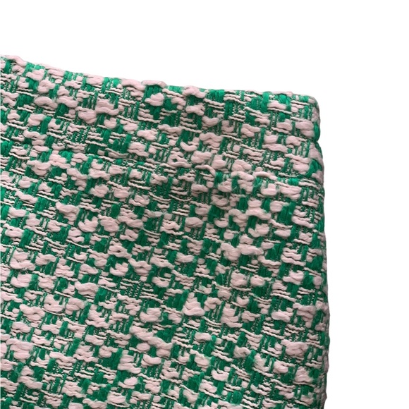 J. Crew No. 2 Pencil Skirt White Kelly Green Tweed 100% Cotton 00 XXS - Picture 5 of 9